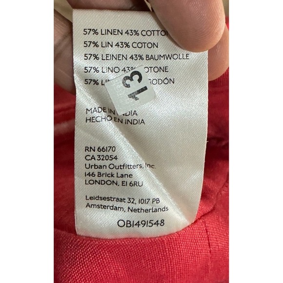 Anthropologie Maeve Bustier Crop Top M Red Linen Blend Lightweight Resort Summer - Picture 6 of 7